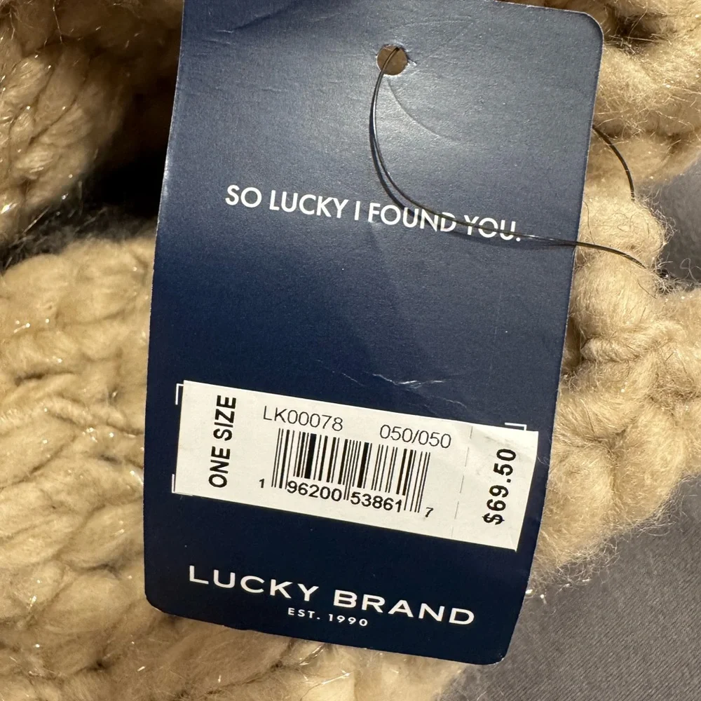 Lucky Brand Chunky Knit mitten with shimmery yarn NWT